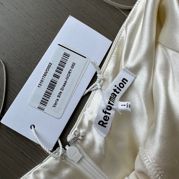 Reformation VERIA White Ivory Silk Halter Gown Dress Wedding Gown 2 - with tags - Picture 4 of 16